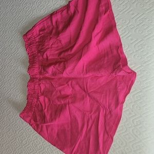Linen High Waist Pink Shorts